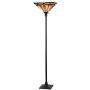 LB Lighting Tiffany Style Stained Glass 1-Light Floor Torchiere Standing Floor Lamp W14.1'' X H 69''