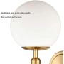 EUL Mid-Century Modern Wall Sconce Golden Globe Glass Wall Light for Bedroom Bathroom Set of 2