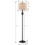 Maxax Floor Lamp, Modern Standing Lighting Dimmable Reading Standing Lamp with Oatmeal Lampshade for Living Bedroom Reading Room, Black