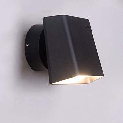 Luzden Mini Modern LED Bedside Reading Wall Lamp with On Off Toggle Switch Indoor Lighting Fixture Adjustable Wall Sconce 360° Rotation Black 6W 3000K