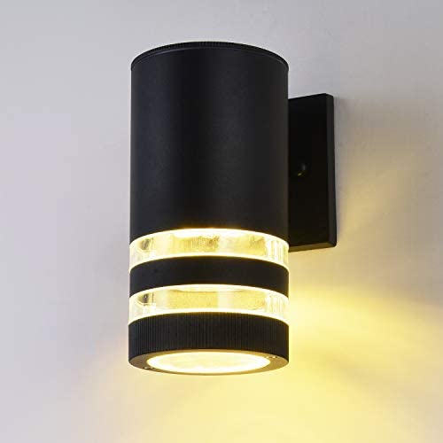 LED Outdoor Waterproof Wall Light fixtures, 9W 3000K Warm White Wall Sconce, ETL LED Driver, Aluminum Porch Light Painted Black