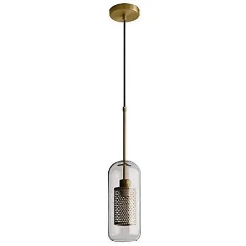 Modo Lighting Modern Pendant Light Cylinder Glass Shade Hanging Lights for Dining Room (Cylinder-5.9'')