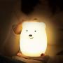 Lumipets Bear Night Light for Kids Cute Silicone LED Animal Baby Nursery Nightlight Which Changes Color by Tap - Portable and Rechargeable Gift Lamps for Toddler and Kids Bedroom