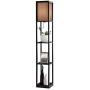 Magshion Floor Lamp with 3- Tier Shelves, Living Room Bedroom Lighting Corner Bookshelf Lamp for Home Decoration Convenience Stand and Display Shelf, Walnut