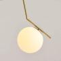 Modo Lighting Pendant Light Industrial Fixture, Golden with Frosted Glass Globe Shade Adjustable Island Kitchen Living Room Ceiling Lamp (9.8'')