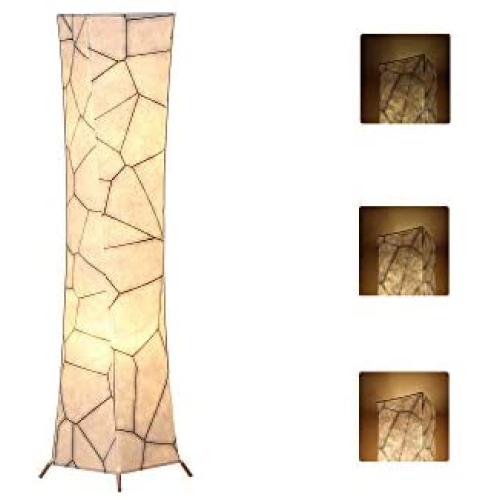 Floor Lamp, CHIPHY Dimmable Standing Lamp, 3 Levels Adjustable Brightness 12W/2 LED Bulbs(2400 Lumens, 100 Watt Equivalent) and Marble Fabric Shade, Modern for Bedroom and Kids Room