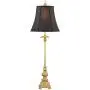 Juliette Traditional Buffet Table Lamps Set of 2 Gold Intricate Details Black Fabric Bell Shade for Dining Room - Regency Hill