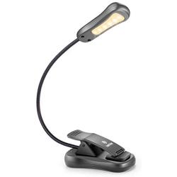 Vekkia Rechargeable-Book-Light-for-Reading-in-Bed, 3000K Warm 6 LED 3 Brightness Lamp (Iron)