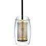 Contemporary Cylinder Glass Pendant Lighting for Kitchen Island 1 Light Gold Hanging Light Fixture with Clear Glass Shade for Dining Room, Bar, Bathroom, 4.75, UL Listed