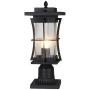 EERU Waterproof Outdoor Post Light Fixture Pole Mount Light with Pier Mount Adapter, Black Finish with Seeded Glass Outdoor Post Lantern for Patio, Garden, Porch and Backyard