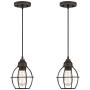 LIT-PaTH Pendant Lighting Fixture for Kitchen and Dining Room, Hanging Ceiling Lighting Fixture, E26 Medium Base, Metal Construction with Oil Rubbed Bronze Finish, Bulb not Included, 2-Pack