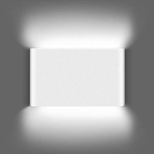 Unicozin White Modern LED Wall Sconce 9W Daylight White 5000K, 22 LED Chips 600LM, Up and Down Sconce Wall Lighting for Living Room Bedroom Hallway Home Room Decor, Non-Dimmable