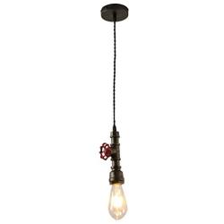 INJUICY Steampunk Pendant Lights, Vintage Metal Water Pipe Ceiling Lamps Fixtures for Balcony, Stairs, Cafe, Bar, Bedrooms