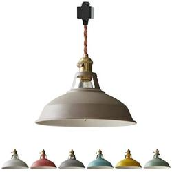 STGLIGHTING Iron Pendant Light H-Type Track Light Pendants 3.9 ft Cord Macaron Khaki Lampshade Track Light Decoratefor Instant Pendant Lights for Industrial Style Bulbs Not Included, Customizable