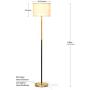 Brightech Emery - Mid Century Modern Floor Lamp for Bedroom Reading - Brighten Living Room Corners with A Free Standing Light - Tall Office Lighting with Drum Shade & Brass Finish