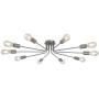 TULUCE 10 Light Sputnik Chandelier Brushed Nickel Ceiling Light Semi Flush Mount Light Ceiling Lamp for Kitchen Dining Room Living Room Foyer