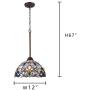 Capulina Tiffany Style Kitchen Lighting, 1-Light Stained Glass Lighting Fixtures, 12 inch Wide Lampshade Mini Pendant Light, Beautiful Victorian Kitchen Island Lighting, Tiffany Hanging Pendant Light