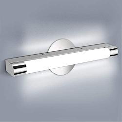 LED Vanity Light, OOWOLF 16.6 Inch 6000K Bathroom Vanity Light Fixtures Polished Chrome Stainless Steel IP44 Waterproof Wall Bath Light LED Mirror bar Front Light, Cool White.