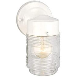 Design House 500181 Jelly Jar 1 Light Indoor/Outdoor Wall Light, White