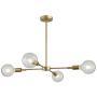 ANJIADENGSHI Sputnik Chandelier Lighting Modern Iron Pendant Light with 4 E26 Bulb for Living Room Dining Room Kitchen Bedroom Golden