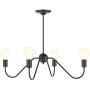 Electro bp;Cozy Style Barebulb 4-Arm Matt Black Chandeliers Ceiling Lighting Fixtures,240W,27.5''Dia for Dining Room Electro bp;Cozy Style Barebulb 4-Arm Matt Black Chandeliers Ceiling Lighting Fixtures,240W,27.5''Dia for Dining Room