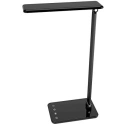 MoKo Dimmable LED Desk Lamp, 8W Touch-Sensitive Control Working/Reading Desk Light, Stepless Brightness/Color Temperature Adjustment Table Light,1-Hour Auto Timer,Adjustable Arm/Head LED Lamp - Black