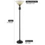 Modern Shirley Torchiere Floor Lamp for Living Room 150-Watt 71.5-Inch Floor Light with Frosted Glass Shade for Bedroom (Oil Rubbed Bronze)