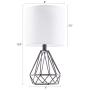 CO-Z Modern Table Lamps for Living Room Bedroom Set of 2, Black Metal Desk Lamp with Hollowed Out Base and White Fabric Shade, Bedside Lamps for Farmhouse Nightstand Accent