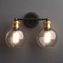 Tangkula Vintage 2 Light Vanity Wall Light, Bubbled Glass Wall Sconce, Industrial Bathroom Vanity Light with Globe Glass Shade, Wall Lamp Fixtures for Bathroom Hallway Living Room Bedroom (2-Light)