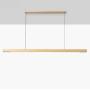 Uniklook LED Wood Pendant Light Wooden Long Bar LED Lamp Celling Lighting Neutral, White Warm Light - Office Kitchen Island Dining Room Table Bar Suspension Lighting Height Adjustable (Ash C)