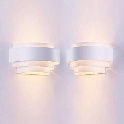 LightInTheBox Modern Contemporary Wall Sconces Wall Light Flush Mount Wall Lighting Fixture Lamp for Living Room Bedroom 60W White 2PCS