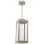 MELUCEE Outdoor Mini Pendant Lights for Porch 1-Light Brushed Nickel, Dining Room Light with Glass Modern Light Fixture Ceiling Hanging for Hallway Stairway Kitchen Island