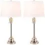 CO-Z White Table Lamp Set of 2, Modern Metal Desk Lamp in Brushed Steel Finish, 26 Inches in Height, Bedside Lamps for Office Bedroom Nightstand Accent, ETL. (Table Lamp Set of 2) CO-Z White Table Lamp Set of 2, Modern Metal Desk Lamp in Brushed Steel Finish, 26 Inches in Height, Bedside Lamps for Office Bedroom Nightstand Accent, ETL. (Table Lamp Set of 2)