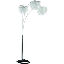 Coaster Home Furnishings Arc Floor Lamp with Poly Crystal Shades Chrome
