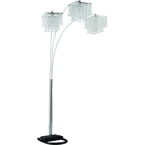 Coaster Home Furnishings Arc Floor Lamp with Poly Crystal Shades Chrome