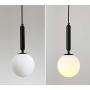 Modo Lighting Modern Pendant Lighting, Paking Finish with Globe Matte Glass Lampshade (Black)