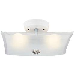 NOMA Flush Mount Light Fixture | Ceiling Light with 60 W is Perfect for Your Bedroom, Kitchen, Hallway or Dining Room | White Glass