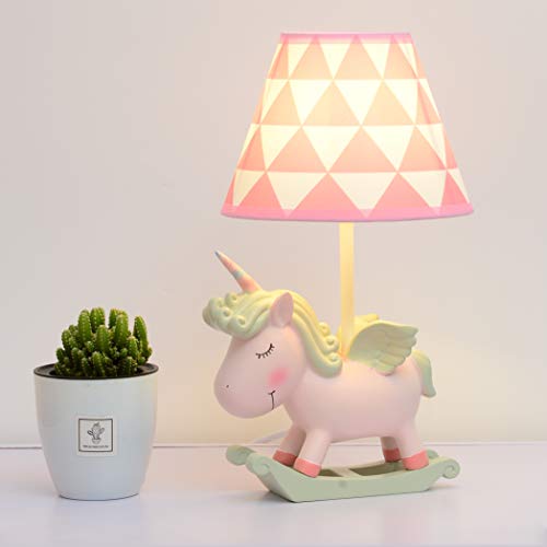 Unicorn Lamps for Bedroom, VARWANEO Cute Bedside Night Light Resin Room Decorations Birthday Gifts for Kids and Girls (Pink)