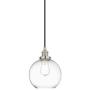 Primo Large Glass Globe Pendant Light Fixture - Brushed Nickel Hanging Pendant Lighting for Kitchen Island - Mid Century Modern Ceiling Light with Clear Glass Shade