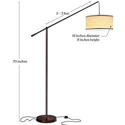 Brightech Hudson 2 - Contemporary Arc Floor Lamp Hangs Over The Couch from Behind - Large, Standing Pendant Light - Mid Century Modern Living Room Lamp - W. LED Bulb - Oil Rubbed Bronze