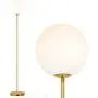 Brightech Luna - Frosted Glass Globe LED Floor Lamp - Mid Century Modern Standing Light for Living Rooms, Gets Compliments - Boho Indoor Pole Light for Bedroom and Office- Antique Brass / Gold…