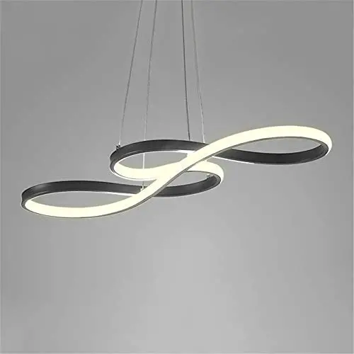 BAYCHEER LED Pendant Light Acrylic Modern Flush Mount Ceiling Light Note Shape Creative Chandelier Adjustable Hanging Light for Dining Room, Livingroom, Bedroom 29.52inch Warm Light