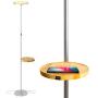 Brightech Sky Ultra LED Floor Lamp- Wireless Charging and Table Top Shelf- Tall Standing Torchiere Lamp with Bright Light- Perfect for Living Room, Bedrooms, Office, Den- Platinum Silver