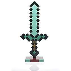 Minecraft Diamond Sword 14 Inch USB Desk LED Night Light - Decorative, Fun, Safe & Awesome Bedside Mood Lamp Toy for Baby, Boys, Teen, Adults & Gamers - Best for Homes Bedroom, Living Room Or Office