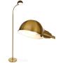 Brightech Regent - LED Reading, Craft & Task Floor Lamp - Free Standing Modern Pole Light with Adjustable Gooseneck - Tall, Bright Office Light Goes Over Desk or Lash Bed - Antique Brass / Gold