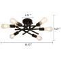 Modern 6 Lights Chandelier， Semi Flush Mount Ceiling Light Fixture Black ， Metal Ceiling lamp for Living Room Bedroom Farmhouse Dining Room