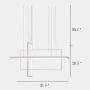 Leniure White Modern Square Cube LED Light Pendant Lamp Chandelier Lighting Fixture 34'' Wide 16'' Deep 20'' High, Warm White 3000K