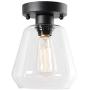 VILUXY Semi Flush Mount Ceiling Light, Industrial Clear Glass Shade Light Fixtures Ceiling for Hallway, Schoolhouse, Entryway, Kitchen, Dining Room, Laundry Room