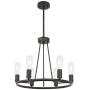 BONLICHT Rustic Farmhouse Round Pendant Lighting 6 Light Oil-Rubbed Bronze Metal Chandelier Industrial Vintage Dining Room Hanging Ceiling Light Fixtures for Kitchen Island Foyer Bedroom