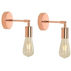 BAODEN 1 Light Bathroom Wall Sconce Set of 2 Vintage Industrial Wall Lamp Pole Wall Mount Lighting Fixture（Rose Gold）